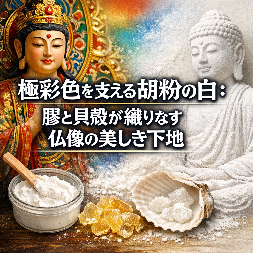 極彩色を支える胡粉の白:膠と貝殻が織りなす仏像の美しき下地