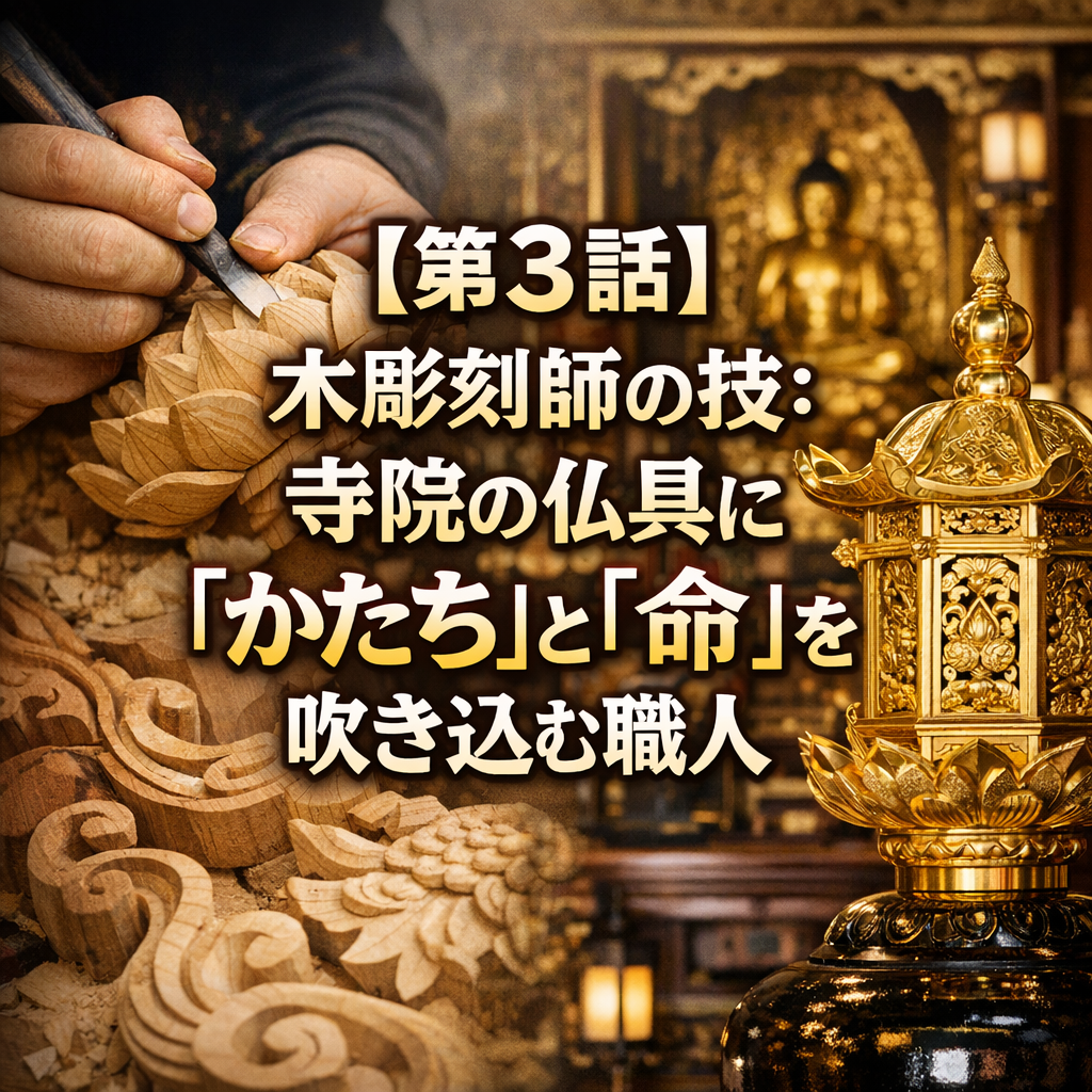 【第3話】木彫刻師の技：寺院の仏具に「かたち」と「命」を吹き込む職人
