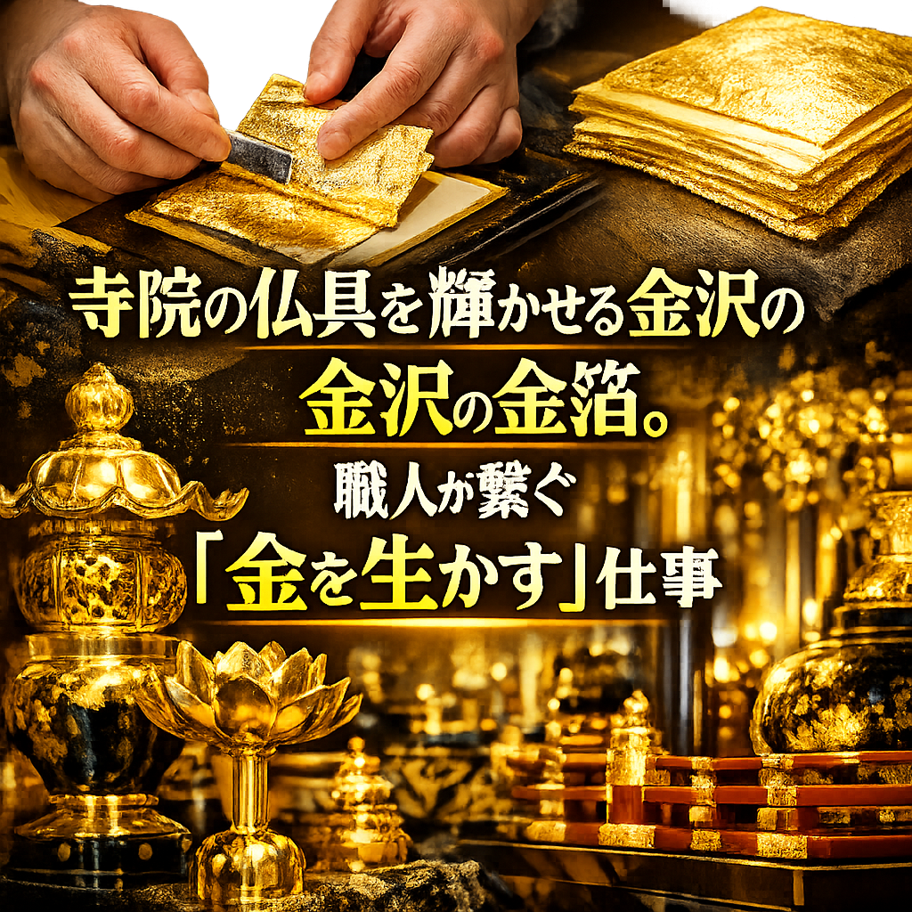 寺院の仏具を輝かせる金沢の金箔。職人が繋ぐ「金を生かす」仕事