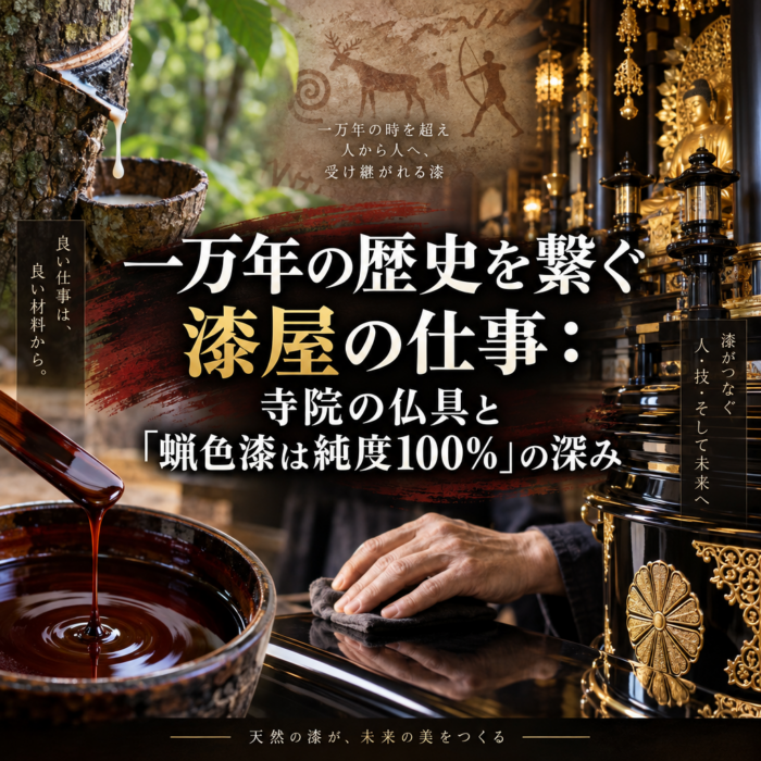 一万年の歴史を繋ぐ漆屋の仕事：寺院の仏具と「蝋色漆は純度100％」の深み