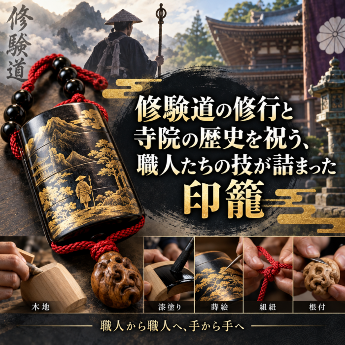 修験道の修行と寺院の歴史を祝う、職人たちの技が詰まった印籠