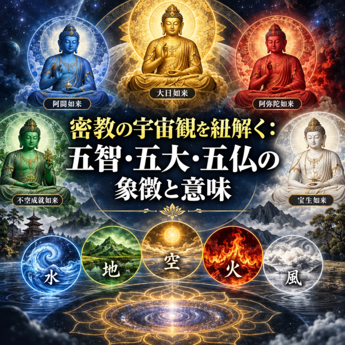 密教の宇宙観を紐解く：五智・五大・五仏の象徴と意味